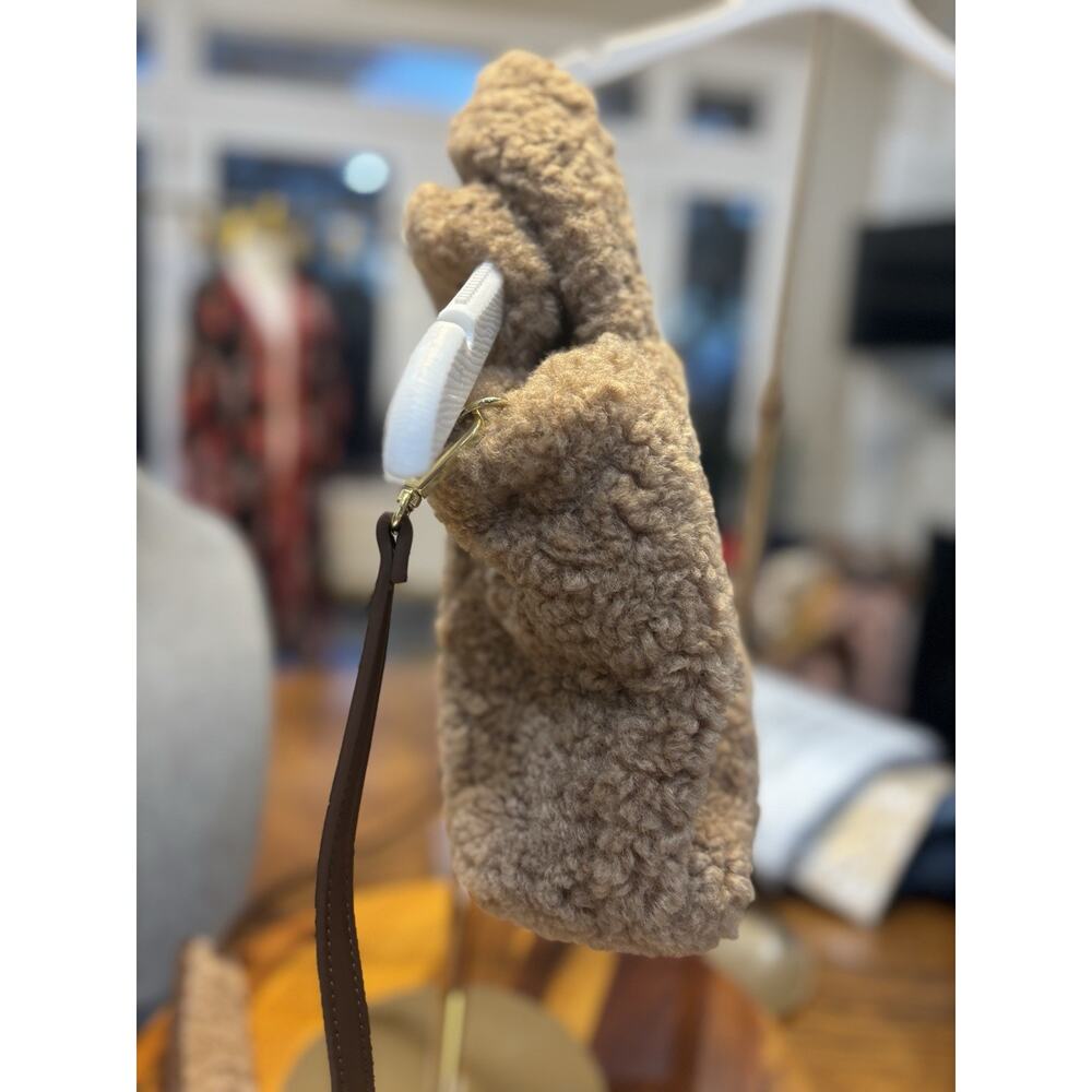 Laundry by Shelli Segal Y2K Los Angeles Small Brown Faux Fur Sherpa Crossbody - Picture 9 of 16